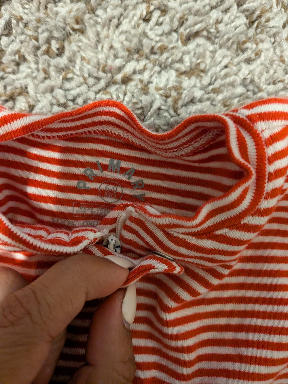 Primary Red & White Striped Footed Zippered Pajama One-Piece